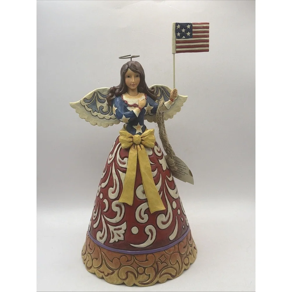 2009 Jim Shore Patriotic USA ANGEL Flag Of Freedom Forever Wave 4016965 July 4th